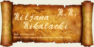 Miljana Mikalački vizit kartica